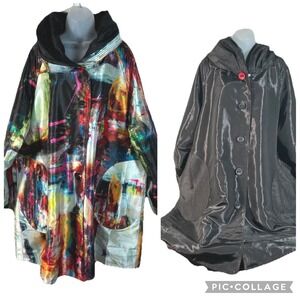UBU Pack Personality Abstract Hooded Jacket Reversible Water Resistant 1X
